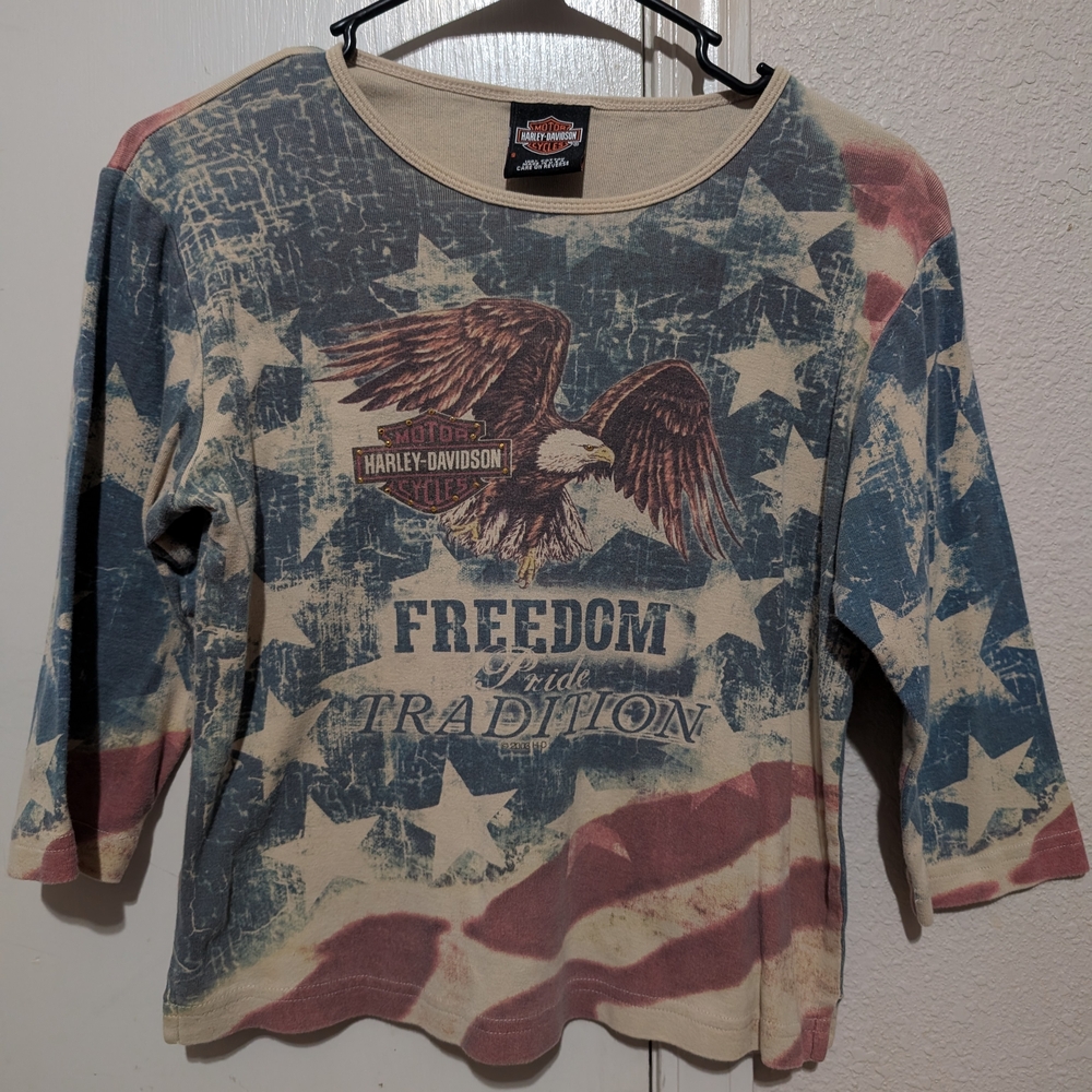 Harley-Davidson Freedom Tradition Top - Blue, Red, Cream